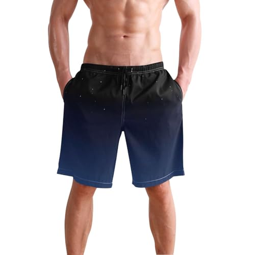 Short de bain double couche premium bleu dégradé à compression