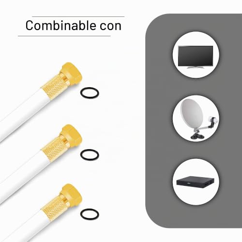 Miniatura 4 de Premium X Basic Cable Coaxial De 25m - Recepción Perfecta Con Blindaje De Aluminio Cuádruple De 135db - Compatible Con Dvb-S S2, Dvb-C, Dvb-T, Instalaciones Bk - Incluidos 10 Conectores F