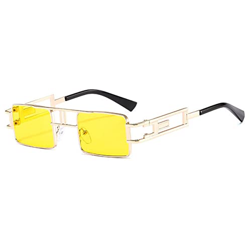 Lunettes de soleil rectangulaires rétro monture ajourée pour éviter l'éblouissement UV400