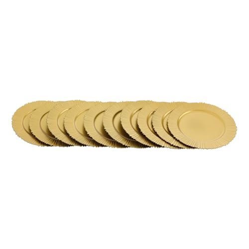 100 Platos Cargadores Dorados Redondos de 13 Pulgadas miniatura 3