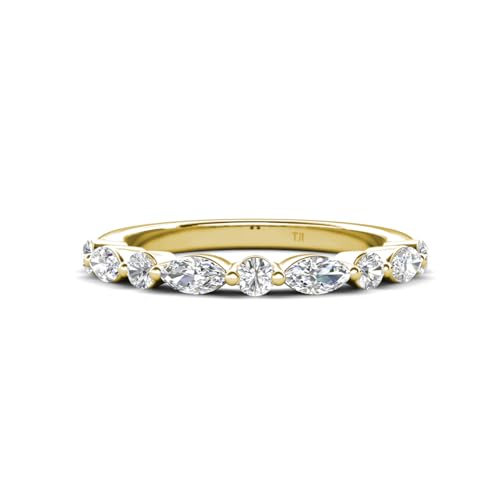 0.50 ctw Marquise and Round Lab Grown Diamond Women Stackable Wedding Band in 14K Gold2