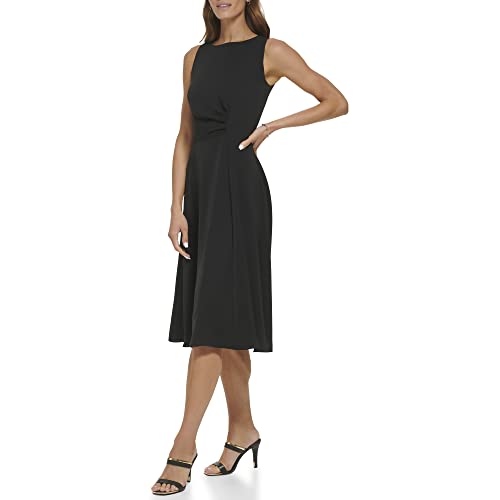 Image of DKNY Women's Sleeveless Side Drape Midi Dress