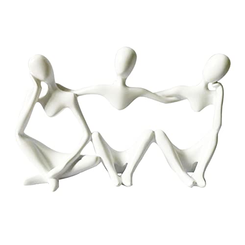 Wharick Estatua del Pensador de Arte, Escultura Abstracta Negra, decoración de Resina Moderna, Figura de colección, decoración de Oficina para el hogar Blanco Cover