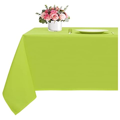 Rectangle Tablecloth - 60x84 inch - Waterproof and Stain Resistant Washable Polyester Table Cloths, Fabric Table Cover for Kitchen, Dining, Parties, Indoor and Outdoor Use,Apple Green Cover