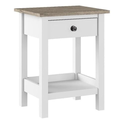 Bush Home Mayfield Small End Table with Drawer in Pure