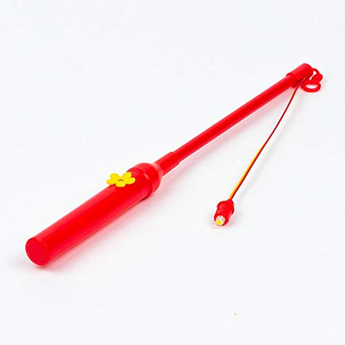 Quasimoon PaperLanternStore.com Red 12 Inch Paper Lantern Holder Walking Stick and LED Light (Battery Operated, 6 Pack)