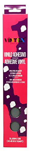 VINTEX - Vinilo Adhesivo Acabado Gris Oscuro Brillo 3m x 31,5cm - para Interior y Exterior - Apto para Plotter de Corte - Durabilidad de 3 a 5 Años - Vinilo de Rotulación