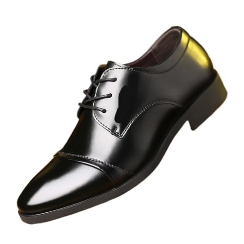 Men's Business Leather Shoes All-Match Breathable Casual Shoes Oxfords(Black,9)3