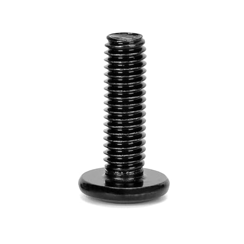 Image of 30pcs M8x20mm x1.25mm Flat Round Head Hex Socket Cap Screws Bolts, 304 Stainless Steel 18-8, Furniture Bolts Full Thread, Black Oxide Finish (M8x20mm)