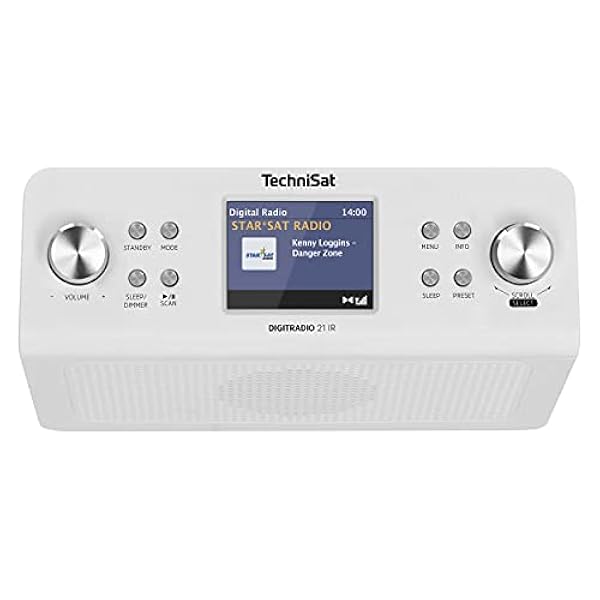 TechniSat DIGITRADIO 21 IR - Radio da cucina sottobanco DAB / FM/Internet (Bluetooth, altoparlante mono 2 W, display a colori 2,8", orologio con sveglia) bianco