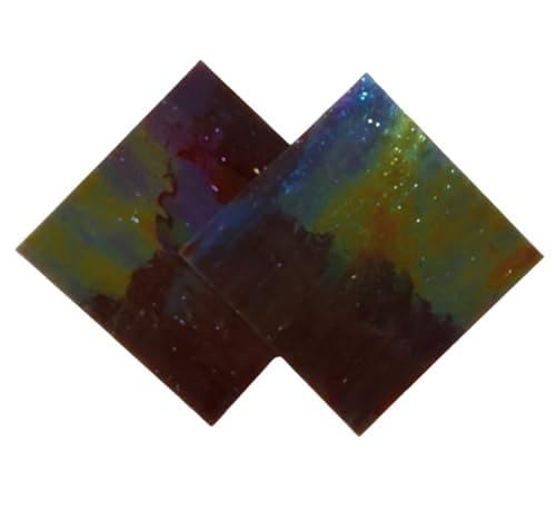Stained Glass from Sai Mosaic Art, 2 Pc of 4"x4" for Mosaic Work Iridescent Red-picture-10