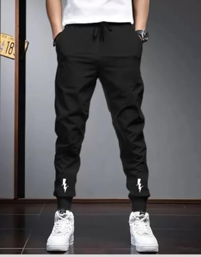 Image of Track Pants for Mens || Joggers for Mens || Men's Sports Regular Fit Polyester Track Pant with Two Side Zipper Pockets (L14 Arrow)