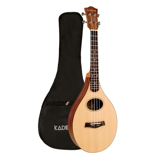 Image of Kadence UKT11 Tenor 26 inch Acoustic Mandolele | Solid Spruce Wood | Teardrop Shape | Comes with Bag | Includes Learning Course | Natural