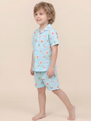 Image of POLKA TOTS Boys 100% Cotton Vacation Wear Co-ord Set | Trendy Printed Shirt & Shorts Combo for Kids | Breathable Summer Beach Outfit for Toddlers & Infants | Lightweight Daily Wear & Night Suit