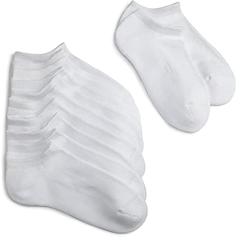 Jefferies Socks Little Girls' Seamless Sport Low Cut Half Cushion Socks (Pack of 6), White,7-8.5 sock size /9-11 shoe size Cover