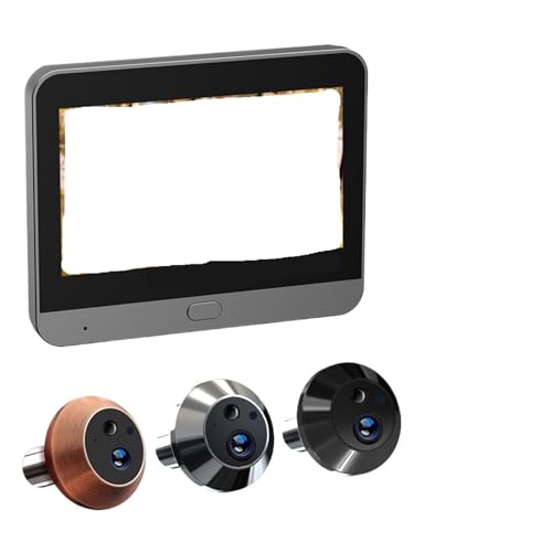 Mini sonnette vidéo 4,3" avec vision nocturne bronze et caméra 32Go - 2