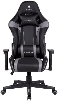 Oversteel - ULTIMET Professional Gaming Chair, Leatherette, 2D Armrests, Height-adjustable, 180° Reclining Backrest, Gas Spring Class 3, Up to 120Kg, Colour Grey