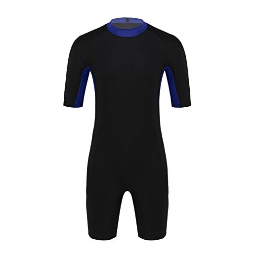 JEATHA Neoprenanzug für Herren - Enge Passform, Neoprenanzug mit flachen Nähten, Halbe Ärmel, Reißverschluss - Für Surfen, Gerätetauchen Marineblau XL