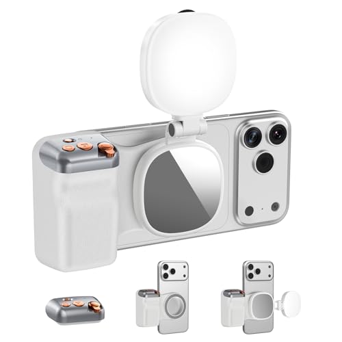 Magnetic Phone Camera Grip Phone Selfie Grip + Selfie Light for iPhone & Android with Wireless Shutter Button Creator Kit for TikTok/Selfies/Photography/Video