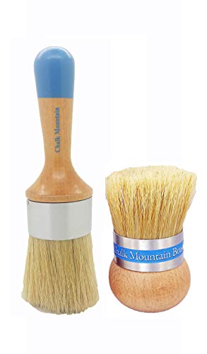 Chalk Mountain Brushes New Look 2 Pack Large Palm Wax Brush and Varnished