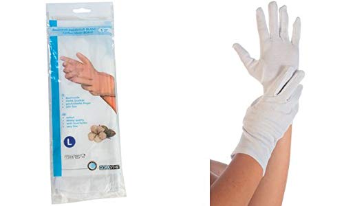 Preisvergleich Produktbild franz mensch 271430 Baumwoll-Handschuh"BLANC" HYGOSTAR, weiß, L