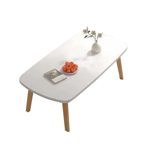 LEISULIF Foldable Coffee Table for Small Spaces, Low Study Table for Sitting On The Floor, Wood Folding Coffee Tables for Living Room, Bedroom, Home Office, Apartment, Dorm (White)