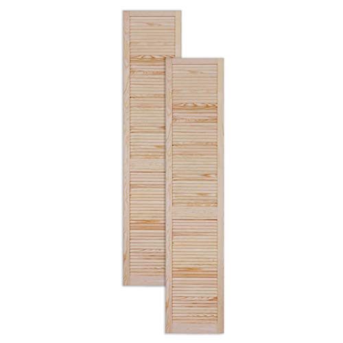 ben+camilla.com Lamellentür Holztür Natur 1980 x 394 x 21 mm mit geschlossenen Lamellen für Regale, Schränke, Möbel | Kiefer Holz unbehandelt | Doppel-Paket 2-er Pack
