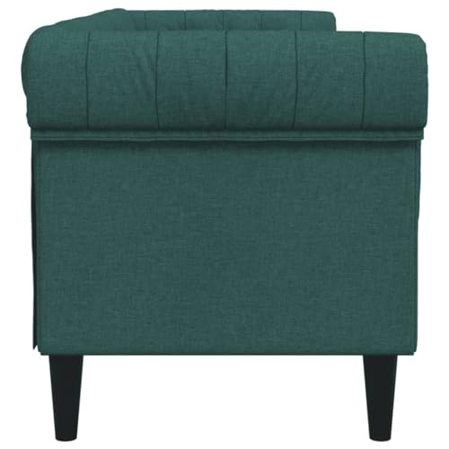 Hommdiy Chesterfield Sofa, Couch mit Armlehnen Rückenlehne Stützbeine, Polstersofa für Wohnzimmer, Couchgarnitur, Modern Sofa,3-Sitzer,Dunkelgrün – Bild 7
