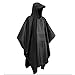 WOTF Manteau de Pluie imperméable à Capuche 3 en 1 Femmes Tissu Polyester Manteau de Pluie pour Hommes auvent Durable Poncho de Pluie Tapis étanche à l'humidité (Color : Black)