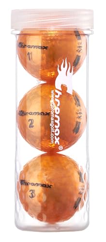Chromax Metallic M5 Colored Golf Balls (3 Pack Tube), Orange