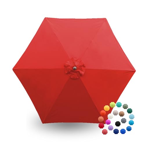 Formosa Covers 9ft 6 Ribs Market Patio Umbrella Replacement Canopy - Top Canvas - 600D UV Protective and Water Resistant Umbrella Fabric - Premium Replacement Canopy Cover ONLY (Red) Formosa Covers 9ft 6 Ribs Market Patio Umbrella Replacement Canopy - Top Canvas - 600D UV Protective and Water Resistant Umbrella Fabric - Premium Replacement Canopy Cover ONLY (Red)
