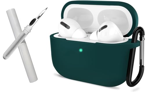 Image of EDNITA Airpods Pro 2 Case with Cleaning Pen Compatible with Airpod 2 Pro & Airpods Pro, Earphone Case Cover Keychain | Shock Ressitant Full Protection LED Visible (Pine Green)