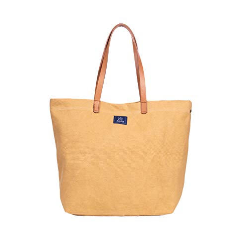 Image of AQVA Cotton Thick Canvas Tote Bag for Women (17.5 inchx13 inchx6 inch) | Trendy Stylish Multipurpose Handbag with Inside Pockets and Zipper | Shoulder Bag for Shopping, Beach, Travel and Work