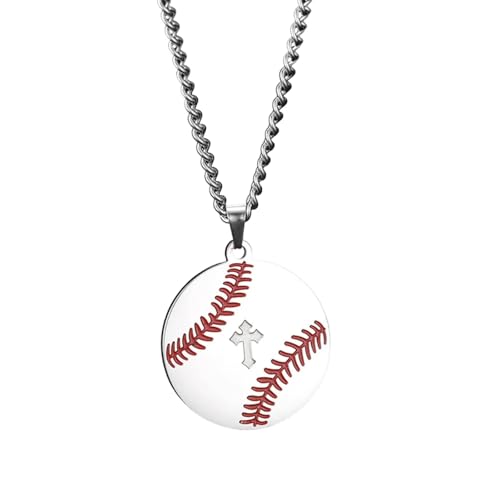 Collier de baseball avec pendentif croix pour un style sport chic
