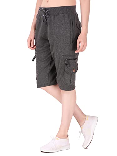 Image of UZARUS Womens Cargo Capri Shorts with 9 Pockets
