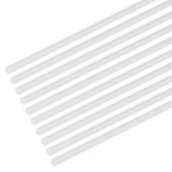 M METERXITY 20-Pack Square Plastic Bars Rods, 1mm x 250mm ABS Smooth Plastic Tube Rod for DIY Craft Sticks/Sand Table Model/Scene Making, Easy to Cut and Paint[White]