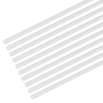 M METERXITY 20-Pack Square Plastic Bars Rods, 1mm x 250mm ABS Smooth Plastic Tube Rod for DIY Craft Sticks/Sand Table Model/Scene Making, Easy to Cut and Paint[White]