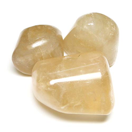 Image of Nature's Crest Citrine Tumbled Pebble Stones Tumble Natural Gemstones Crystal for Healing Reiki Aquarium Fillers Garden Decoration (3 Pc Pack)
