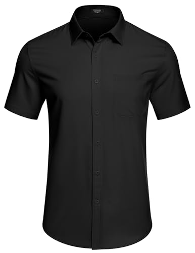COOFANDY Mens Casual Dress Shirt Short Sleeve Wrinkle Free Dress Shirt Business Casual Shirts2