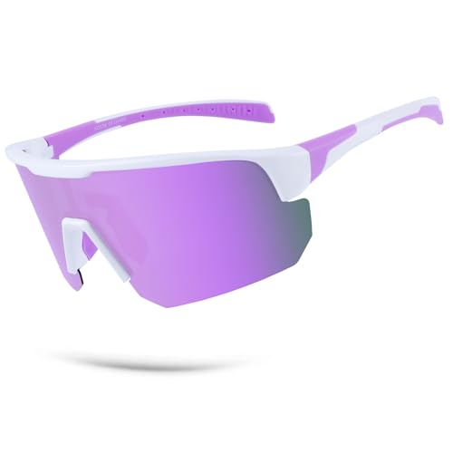 Image of BangLong Polarized Sports Sunglasses for Men Women UV400 Protection | TAC HD Lens, RX Insert Included, Lightweight Wrap-Around Design for Running Cycling Baseball Hiking