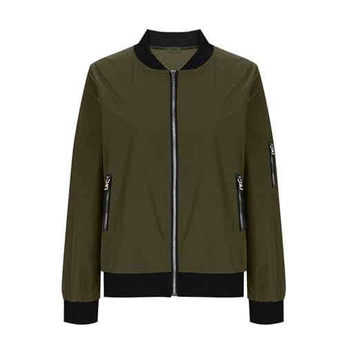 Bomber Jackets for Women 2025 Trendy Stand Collar Zip Up Jacket Loose Varsity Jackets Lightweight Casual Outerwear3