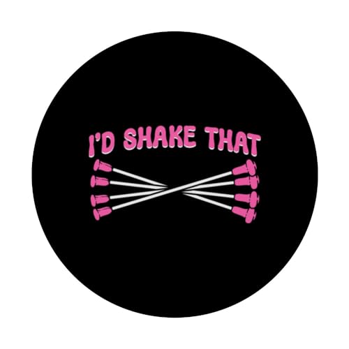 I'd Shake That. Majorette Twirler Baton Twirling PopSockets Swappable PopGrip, Black - Image 3