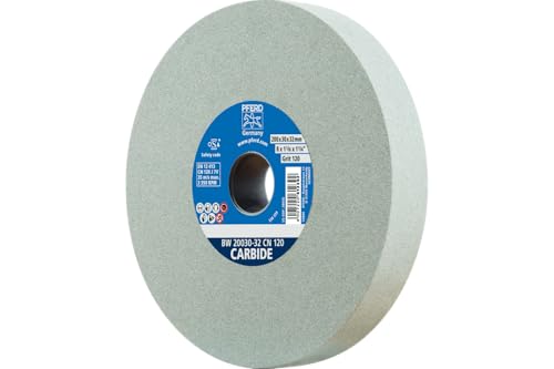 PFERD TOOLS Schleifbockscheibe CARBIDE, 200x30x32mm, SiC 120, 39008458 – Weiche, aggressive Schleifscheibe für harte Materialien, z. B. Hartmetall, mit Reduzierhülsen (25/20/16mm)