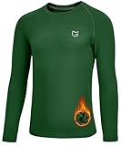 G Gradual Youth Boys Compression Thermal Shirt Long Sleeve Fleece Undershirt for Boy Football Baseball Soccer Base Layer(Green,M)