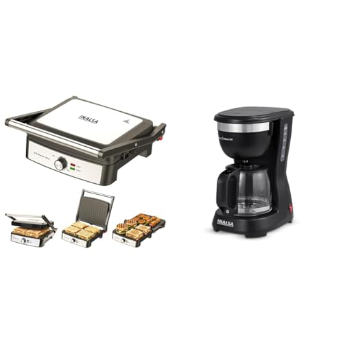 Image of INALSA Sandwich Maker 2200W | INALSA 6 Cups 650-Watt Coffee Maker with Anti Drip