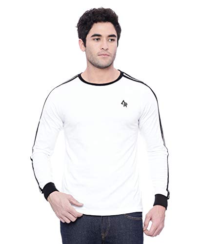 Image of ADRO Men's Striped Full Sleeve Navy Blue T-Shirt