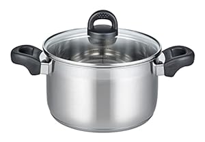 ELO 12221 Fleischtopf m.GD 20 cm Serie Turmalin, Induktion, Edelstahl satiniert, rutschfeste Kunststoffgriffe, mit Literskala und Öl-Dosier-System