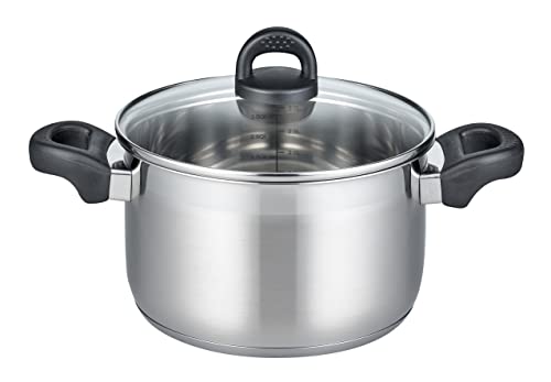 ELO 12221 m.GD - Olla de carne (20 cm, turmalina, inducción, acero inoxidable satinado, mango de plástico antideslizante, con escala de litros y sistema de dosificación de aceite)