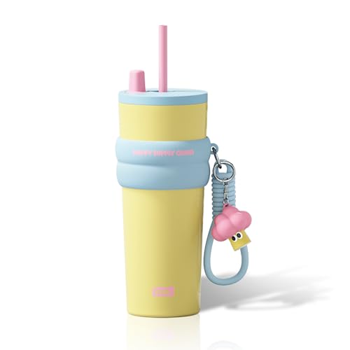 Sidagar 710ml  ^fM^u[ XeX ėp\ Xg[t RȂ EH[^[{g ۉۗ sp R[q[Jbv Yellow