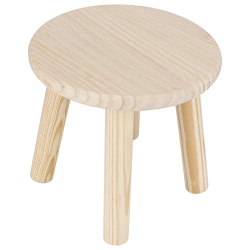 Tabouret rond assemblé couleur bois à usages multiples pour la maison